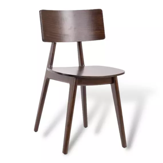 Classic Dark Wood Dining Chair with Ergonomic Design