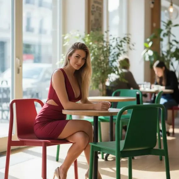 Red & Green Matador Chairs in Café Red & Green Matador Chairs in Café
